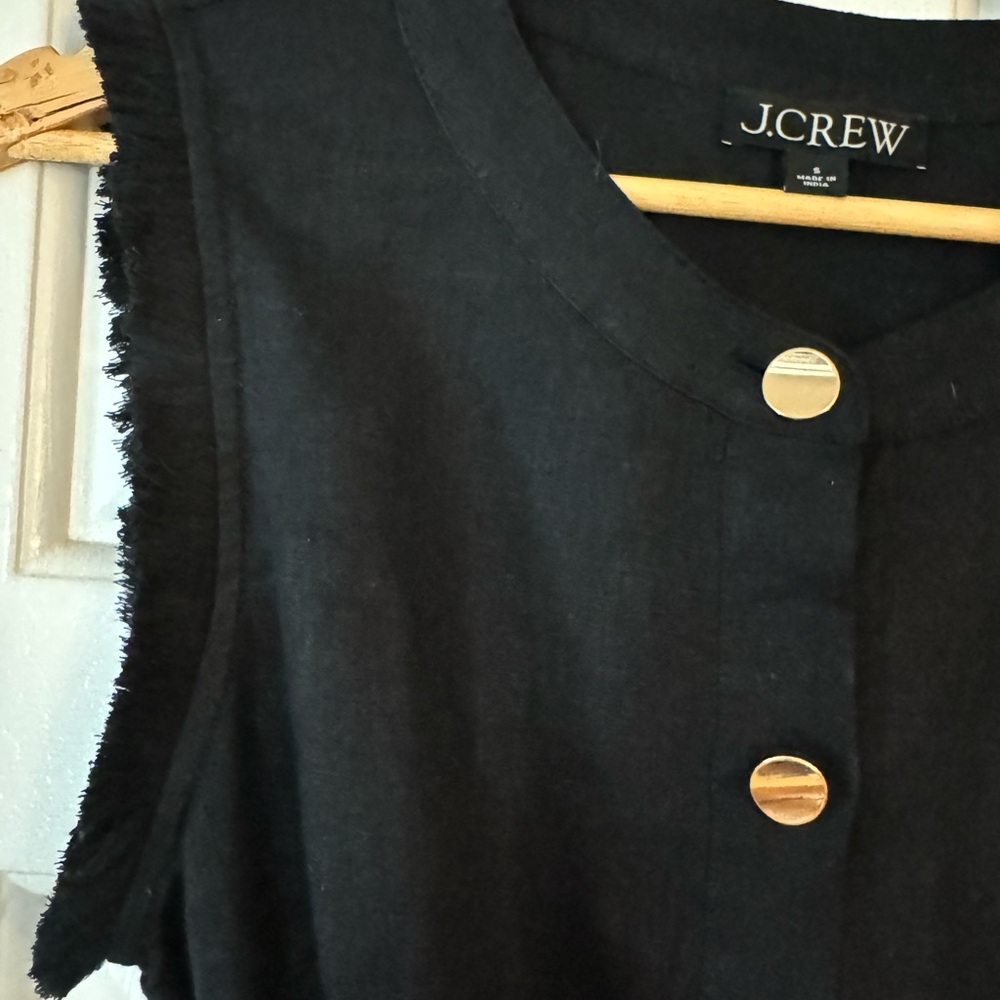 J Crew Linen Raw Hem Maxi Shirtdress - Picture 3 of 7